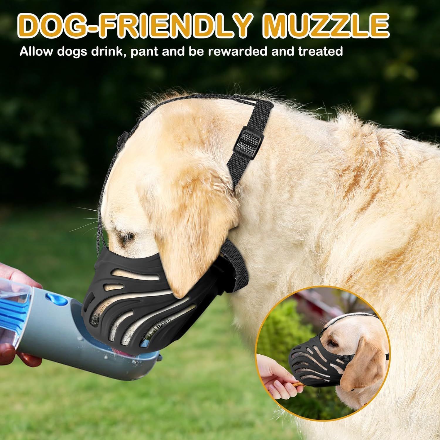 Dog Muzzle, Soft Breathable Dog Muzzles Suitable Dogs, Adjustable Basket Muzzles Prevents Chewing and Biting for Grooming Trimming Training(M)