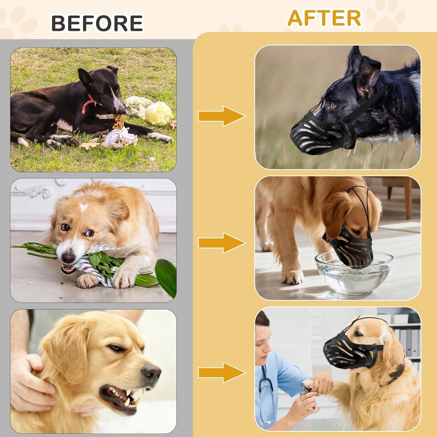 Dog Muzzle, Soft Breathable Dog Muzzles Suitable Dogs, Adjustable Basket Muzzles Prevents Chewing and Biting for Grooming Trimming Training(XXL)