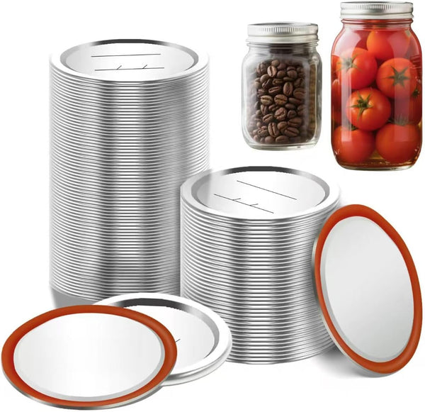 100 Pack Mason Jar Canning Lids 70mm - Compatible with Regular & Wide Mouth Jars