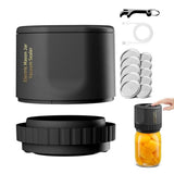 Electric Mason Jar Vacuum Sealer Kit, Rechargeable, 10 Lids, Black
