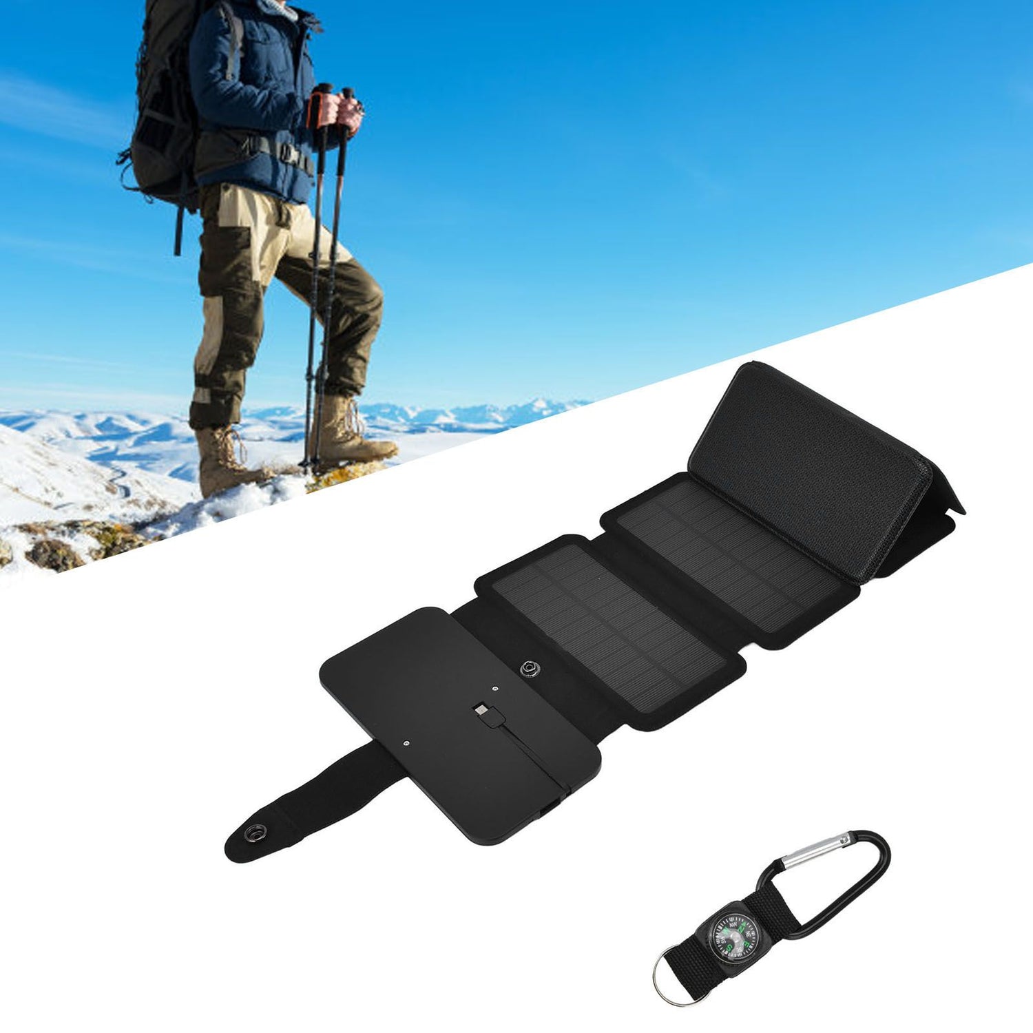 Foldable Direct-Charge Solar Panel – 5V/2A USB Power for Devices & Power Banks