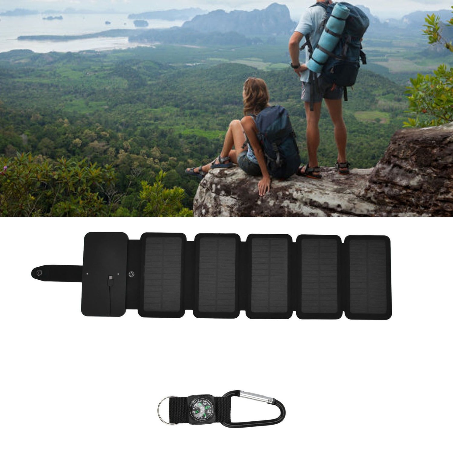 Foldable Direct-Charge Solar Panel – 5V/2A USB Power for Devices & Power Banks