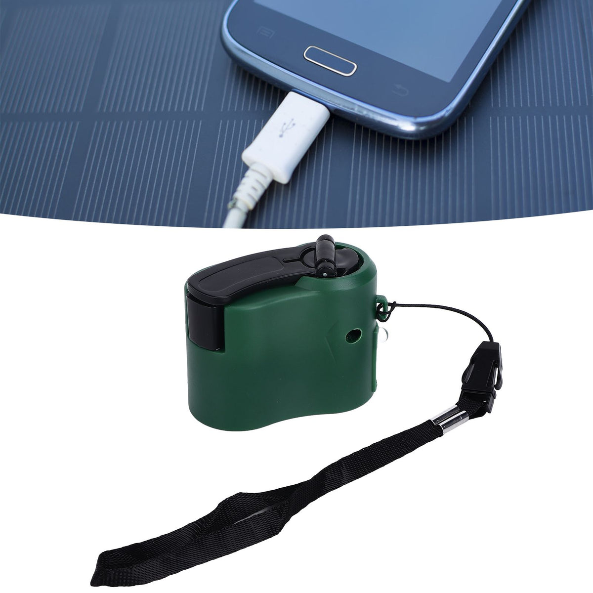USB Hand Crank Phone Charger, Green