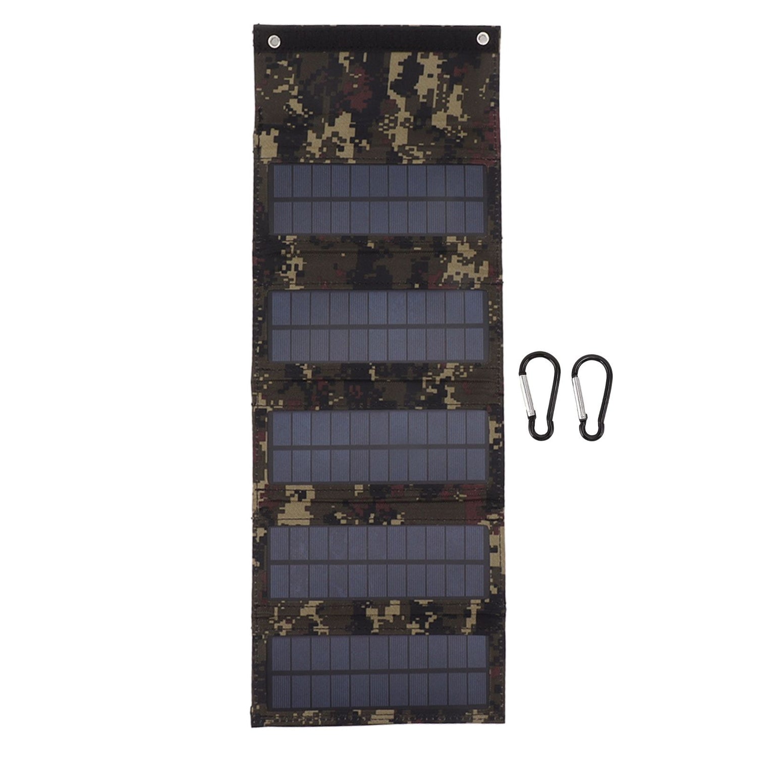 50W Portable Solar Panel Bag Monocrystalline Silicon 5 Folding Solar Panel Case for Outdoor Emergency Camouflage