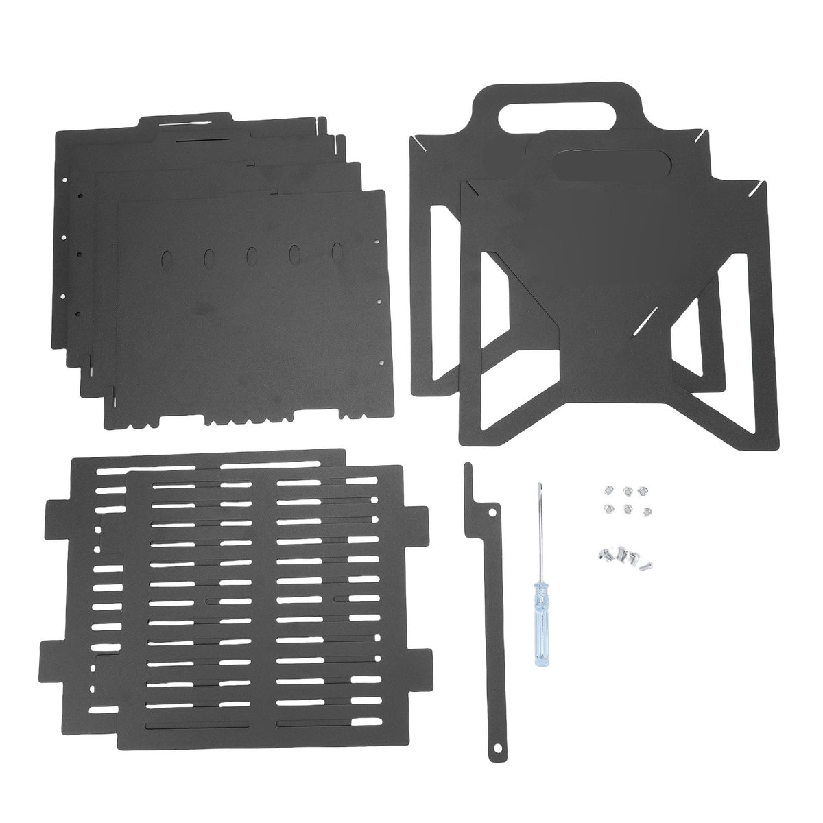 Slot Grill Folding Charcoal BBQ, Steel, Detachable