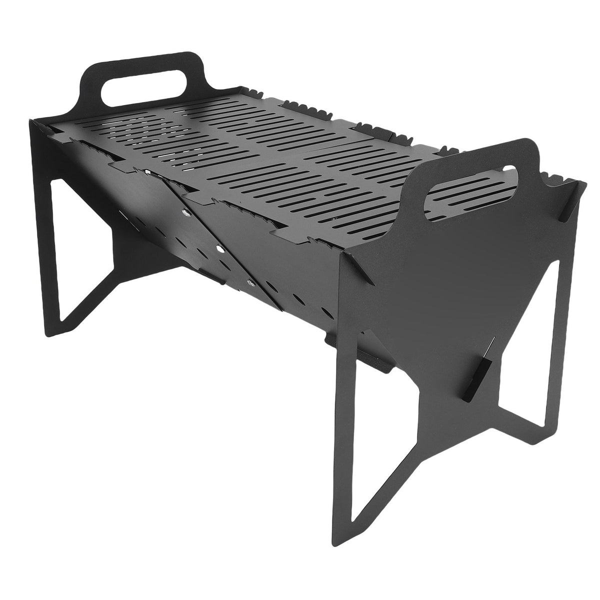 Slot Grill Folding Charcoal BBQ, Steel, Detachable