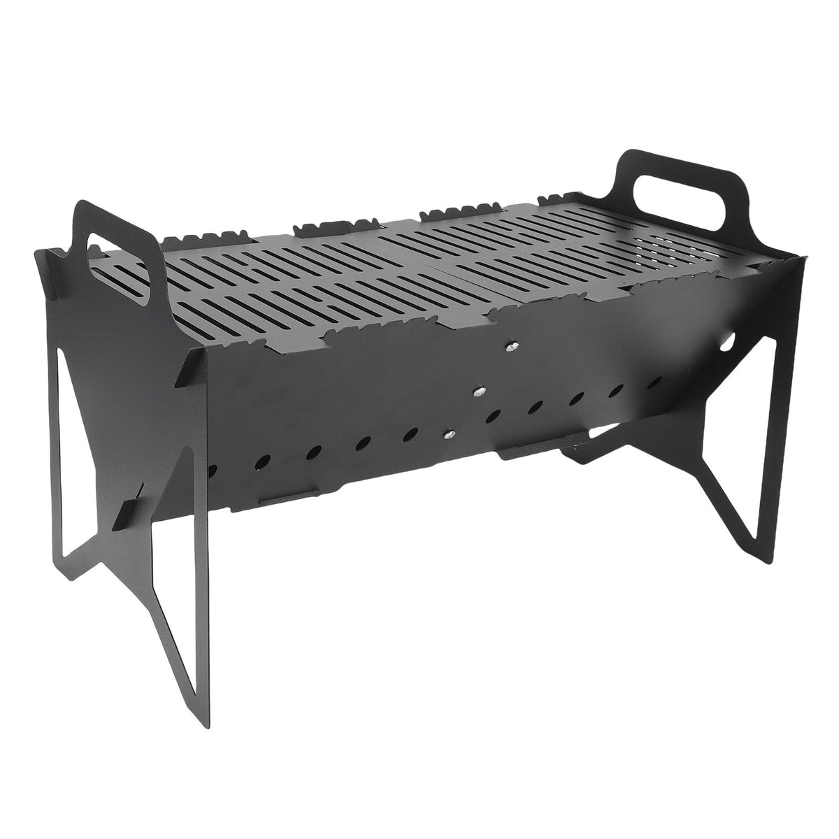 Slot Grill Folding Charcoal BBQ, Steel, Detachable