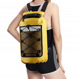 Roll-Top Backpack Dry Bag with Handle, M, Yellow