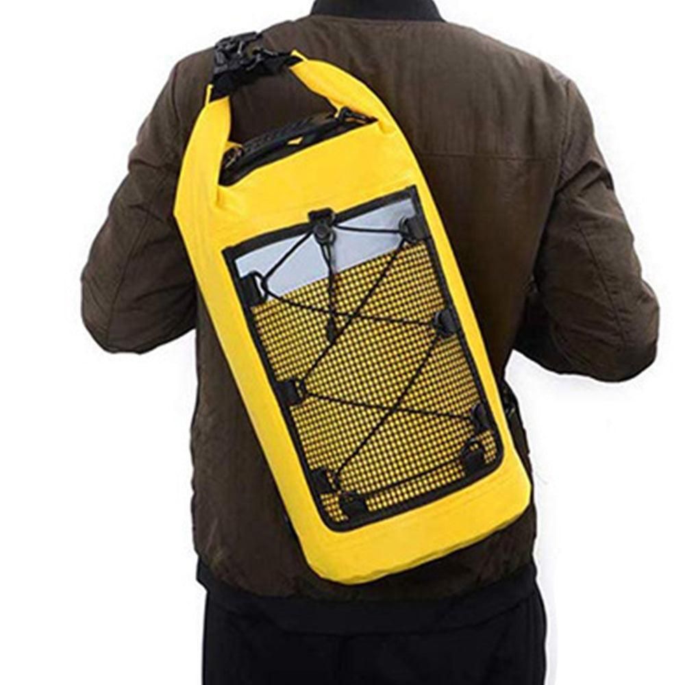 Roll-Top Backpack Dry Bag with Handle, L, Yellow