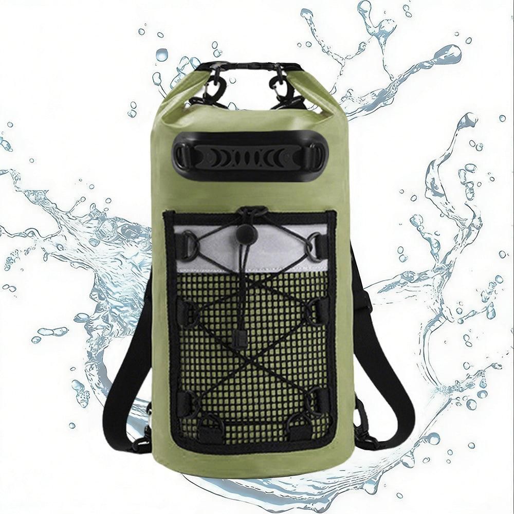 Roll-Top Backpack Dry Bag with Handle, L, Green