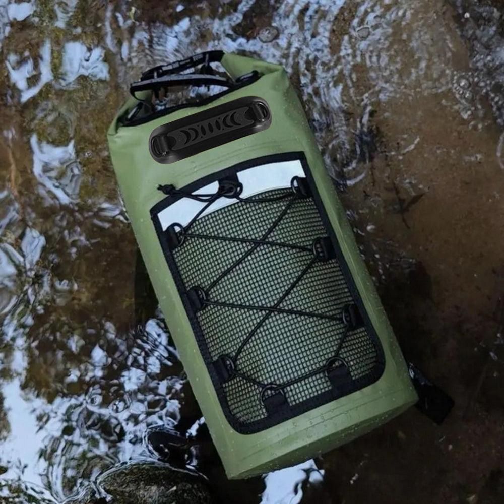Roll-Top Backpack Dry Bag with Handle, L, Green