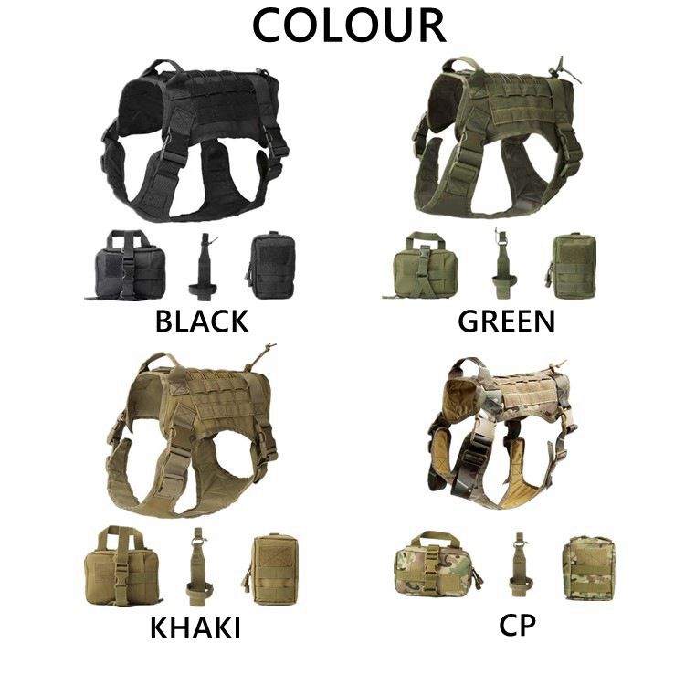 Tactical Dog Vest, 1000D Nylon, CP Camouflage L