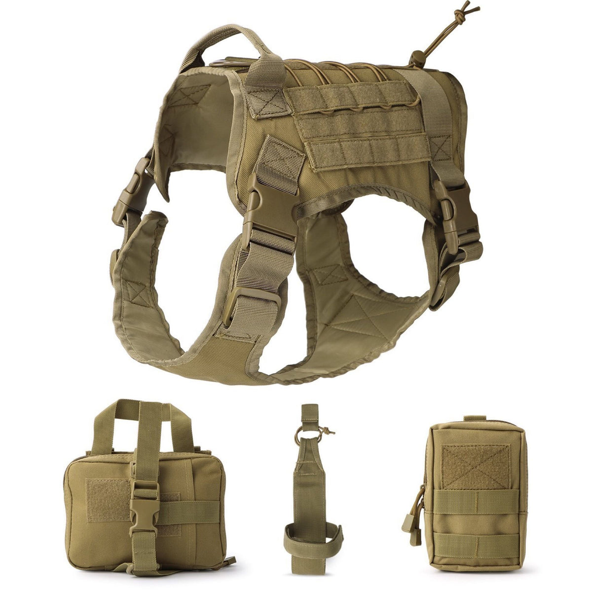 Tactical Dog Vest, 1000D Nylon, CP Camouflage L