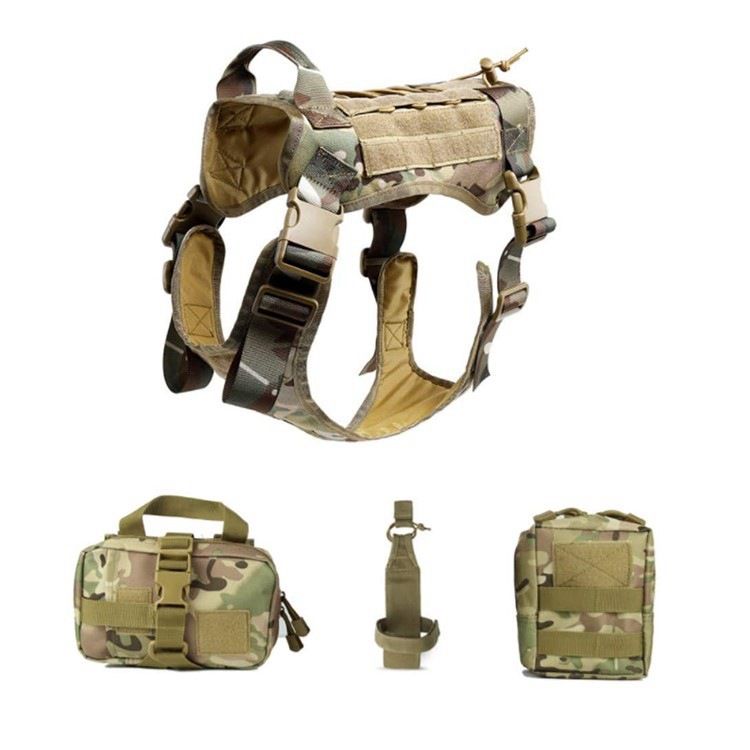 Tactical Dog Vest, 1000D Nylon, CP Camouflage XL