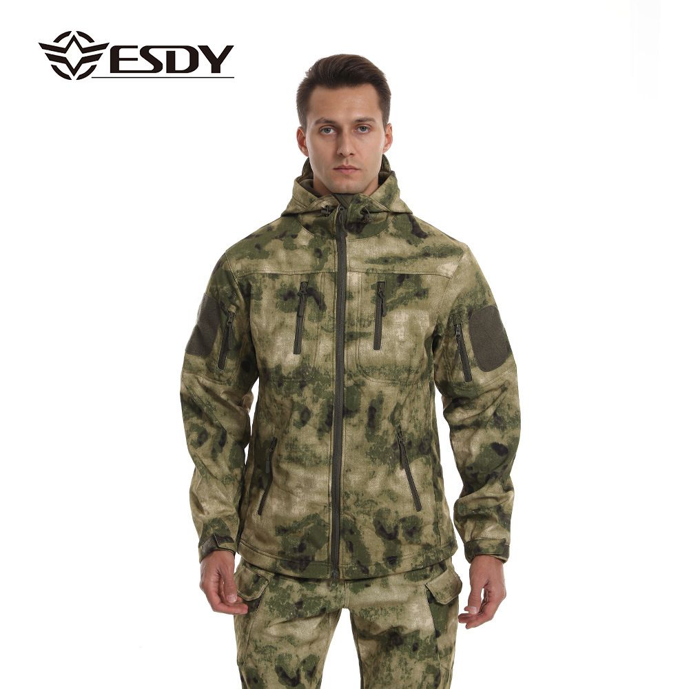 ESDY Men's Soft Shell Windproof Jacket, Camouflage - M