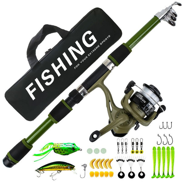 Lure Fishing Rod & Reel Set, 1.8m, Black