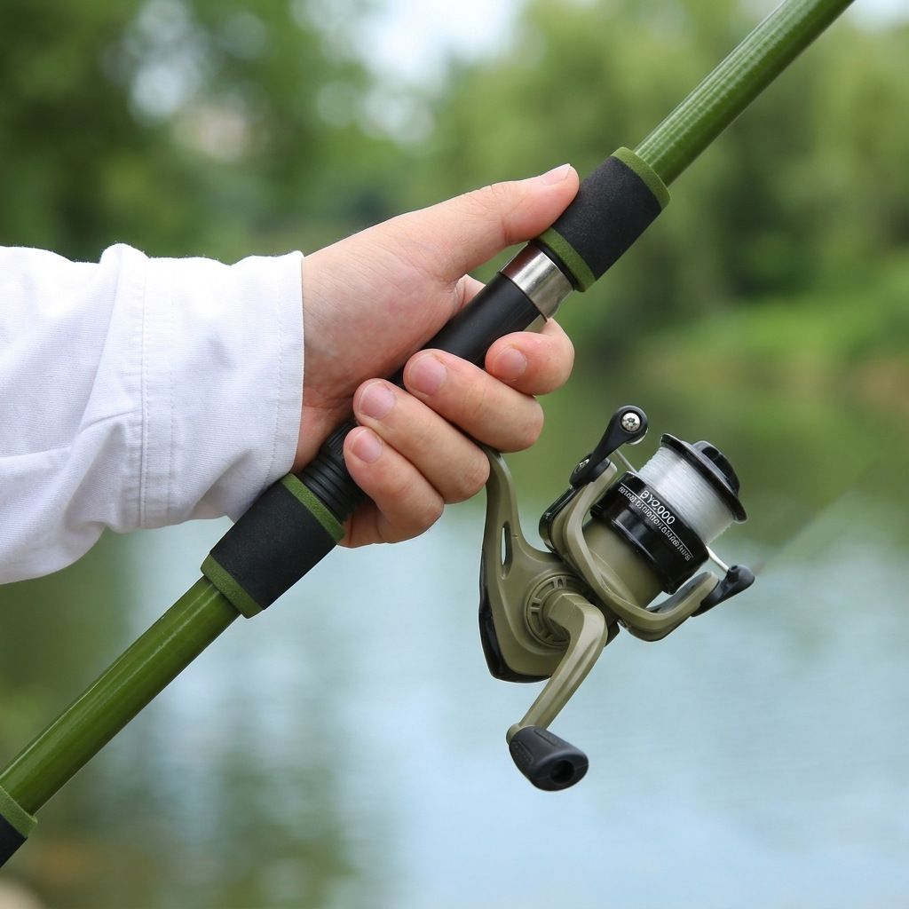 Lure Fishing Rod & Reel Set, 1.8m, Black