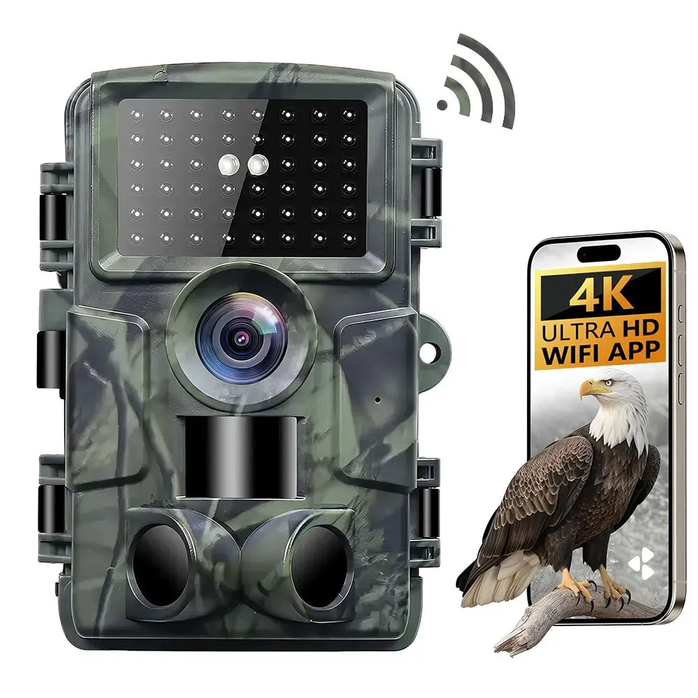 60MP 4K Trail Camera with WiFi & Night Vision