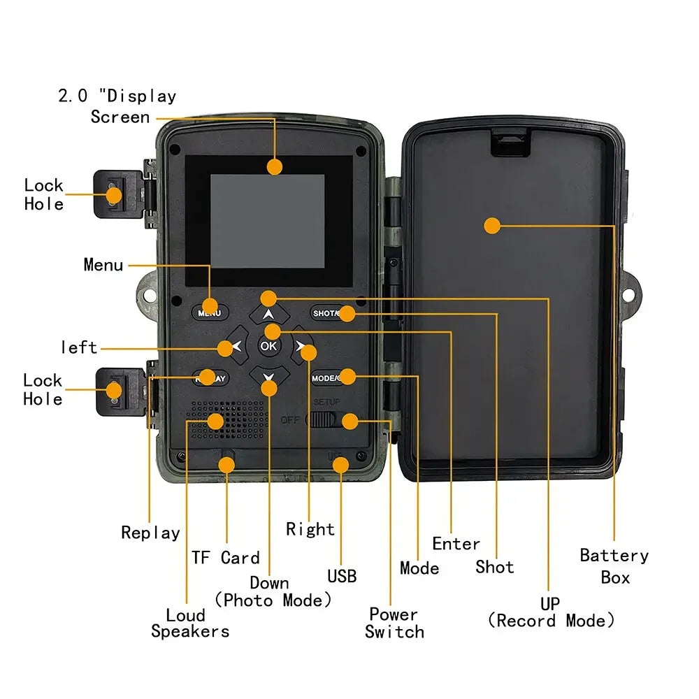 60MP 4K Trail Camera with WiFi & Night Vision