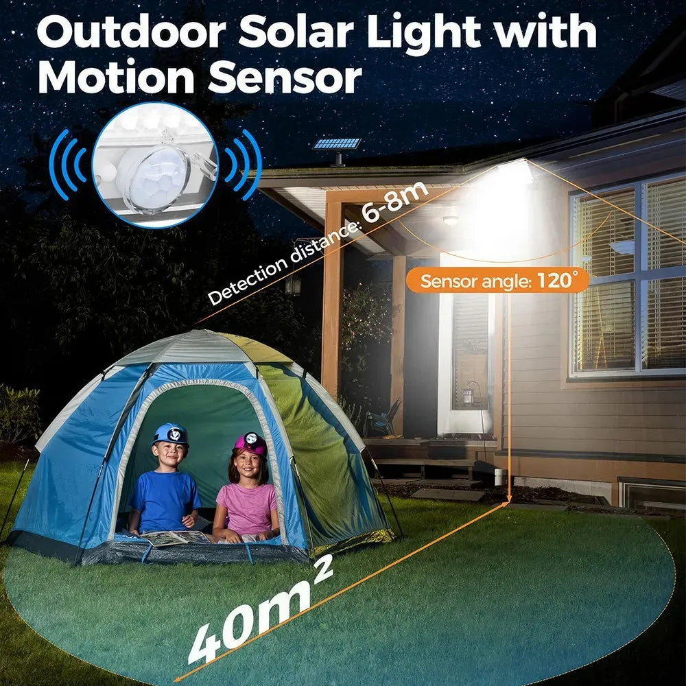 238 LED Solar Motion Sensor Flood Light with Remote, IP65, Black