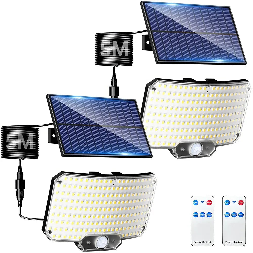 238 LED Solar Motion Sensor Flood Light with Remote, IP65, Black