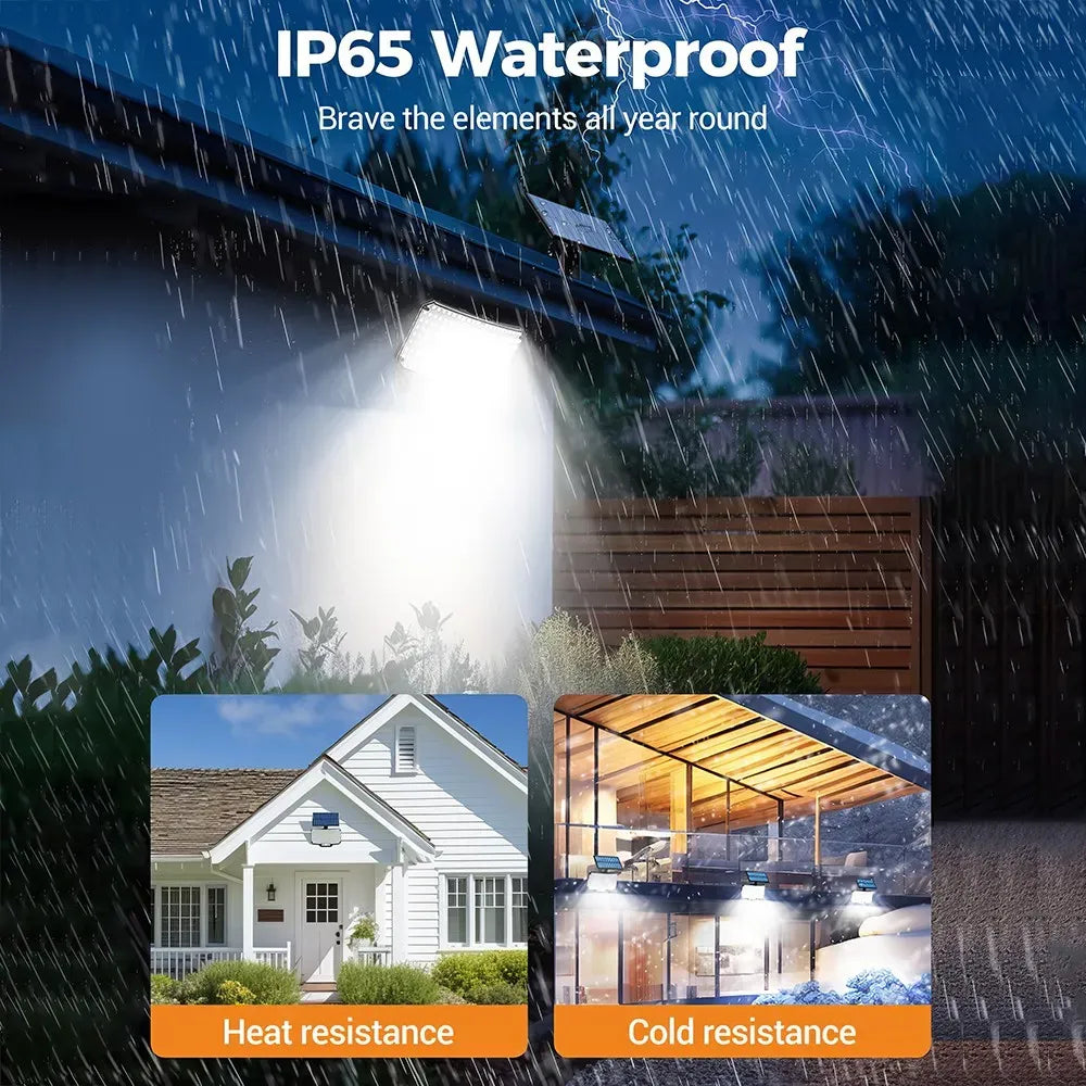 238 LED Solar Motion Sensor Flood Light with Remote, IP65, Black