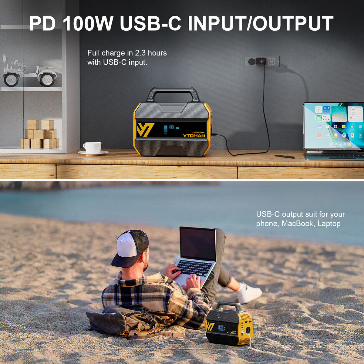VTOMAN FlashSpeed 300 Portable Power Station, 230Wh LiFePO4, 300W AC