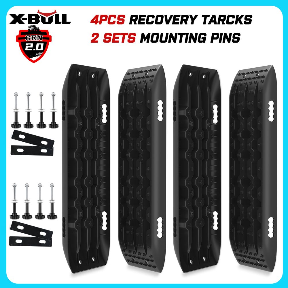 X-BULL Gen 2.0 Recovery Tracks, 2 Pairs with Mounting Pins, Black