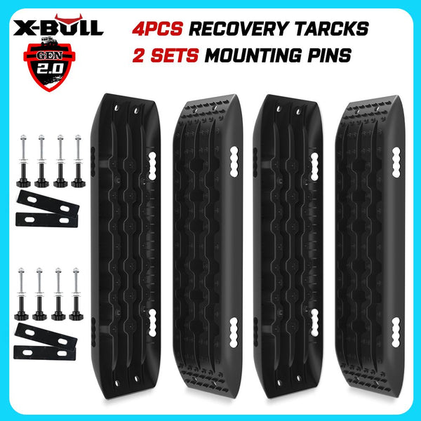 X-BULL Gen 2.0 Recovery Tracks, 2 Pairs with Mounting Pins, Black