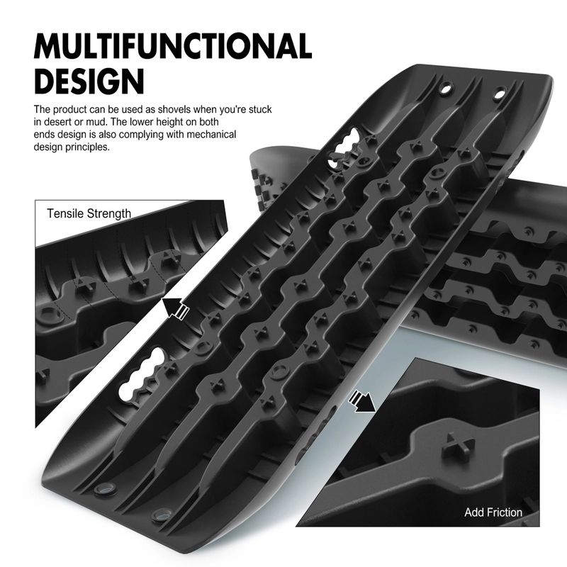 X-BULL Gen 2.0 Recovery Tracks, 2 Pairs with Mounting Pins, Black