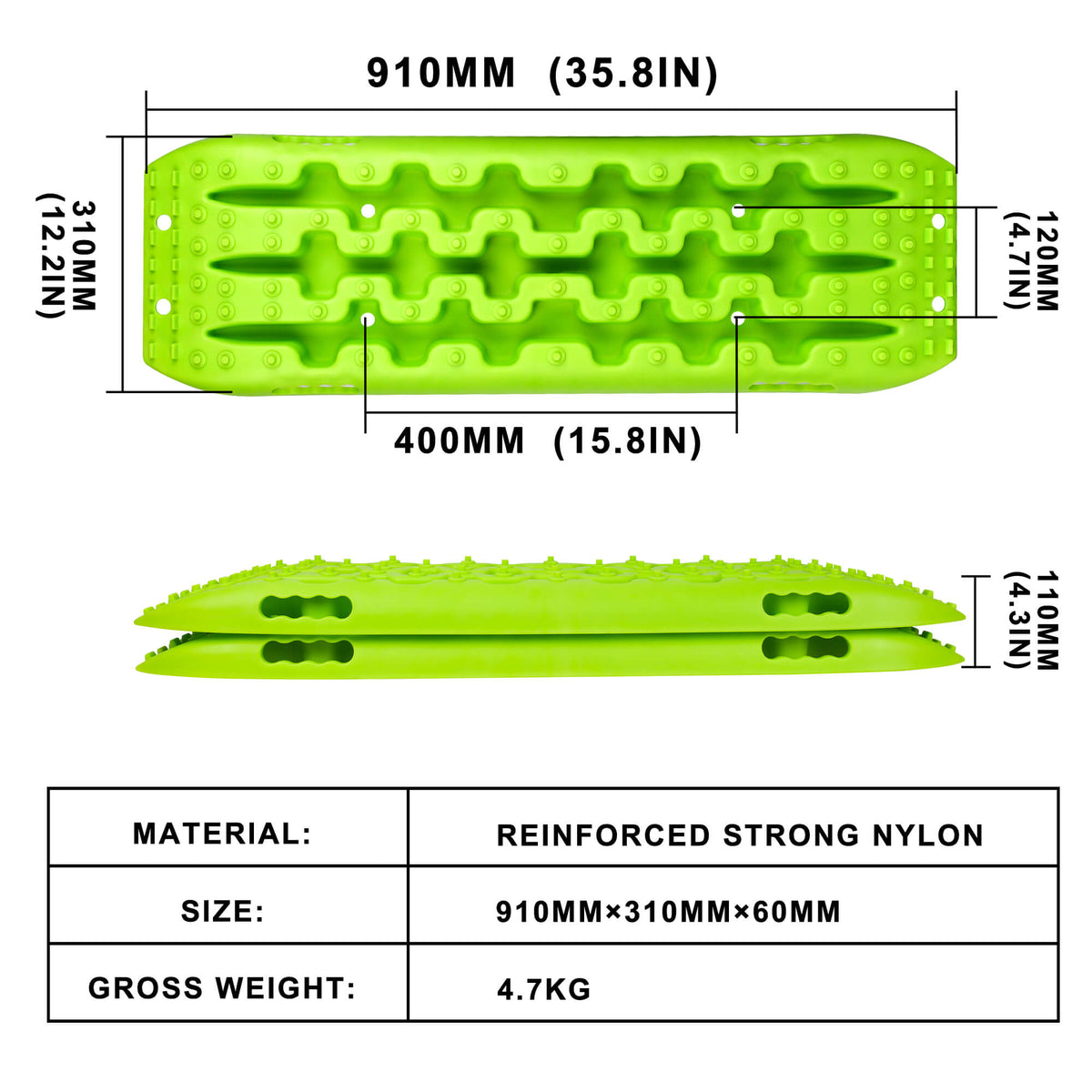 X-BULL Gen 2.0 Recovery Tracks, 2 Pairs, Green