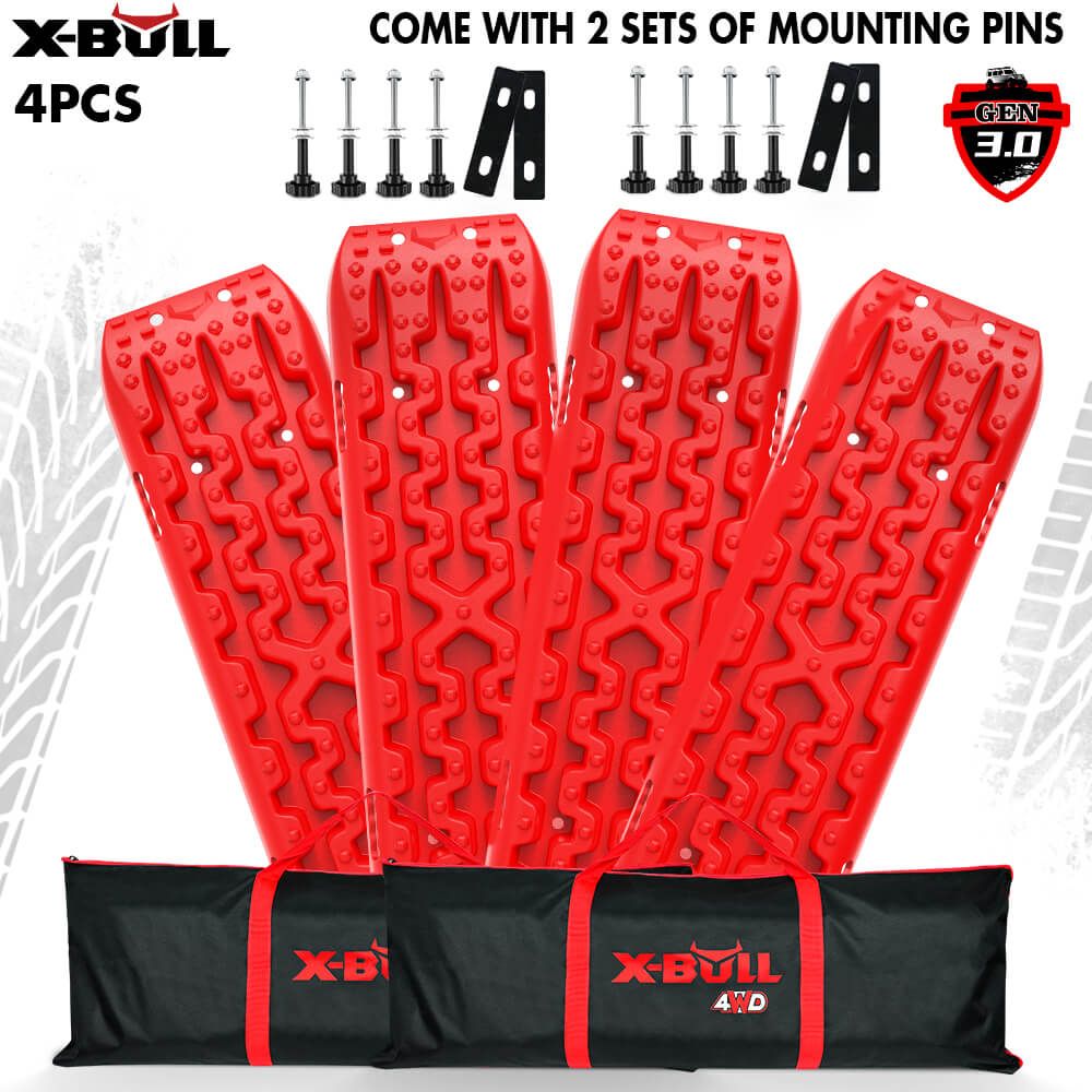 X-BULL Gen 3.0 Recovery Tracks, 2 Pairs with Mounting Pins, Red