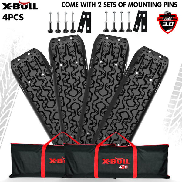 X-BULL Gen 3.0 Recovery Tracks, 2 Pairs with Mounting Pins, Black