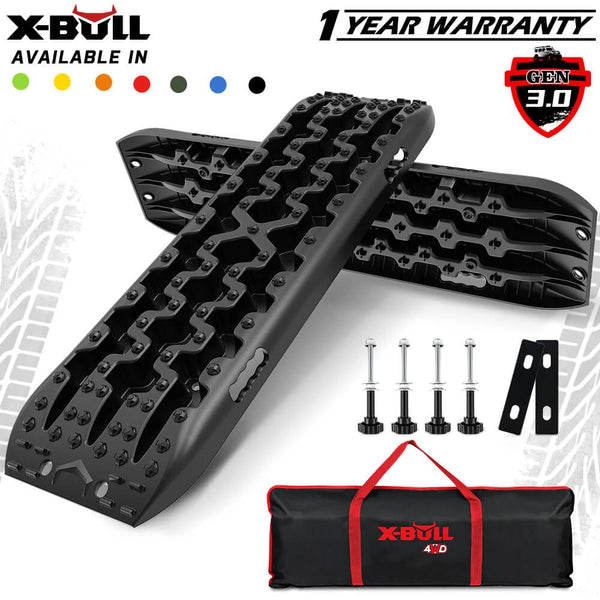 X-BULL Gen 3.0 Recovery Tracks Kit, 1 Pair with Carry Bag & Mounting Pins, Black
