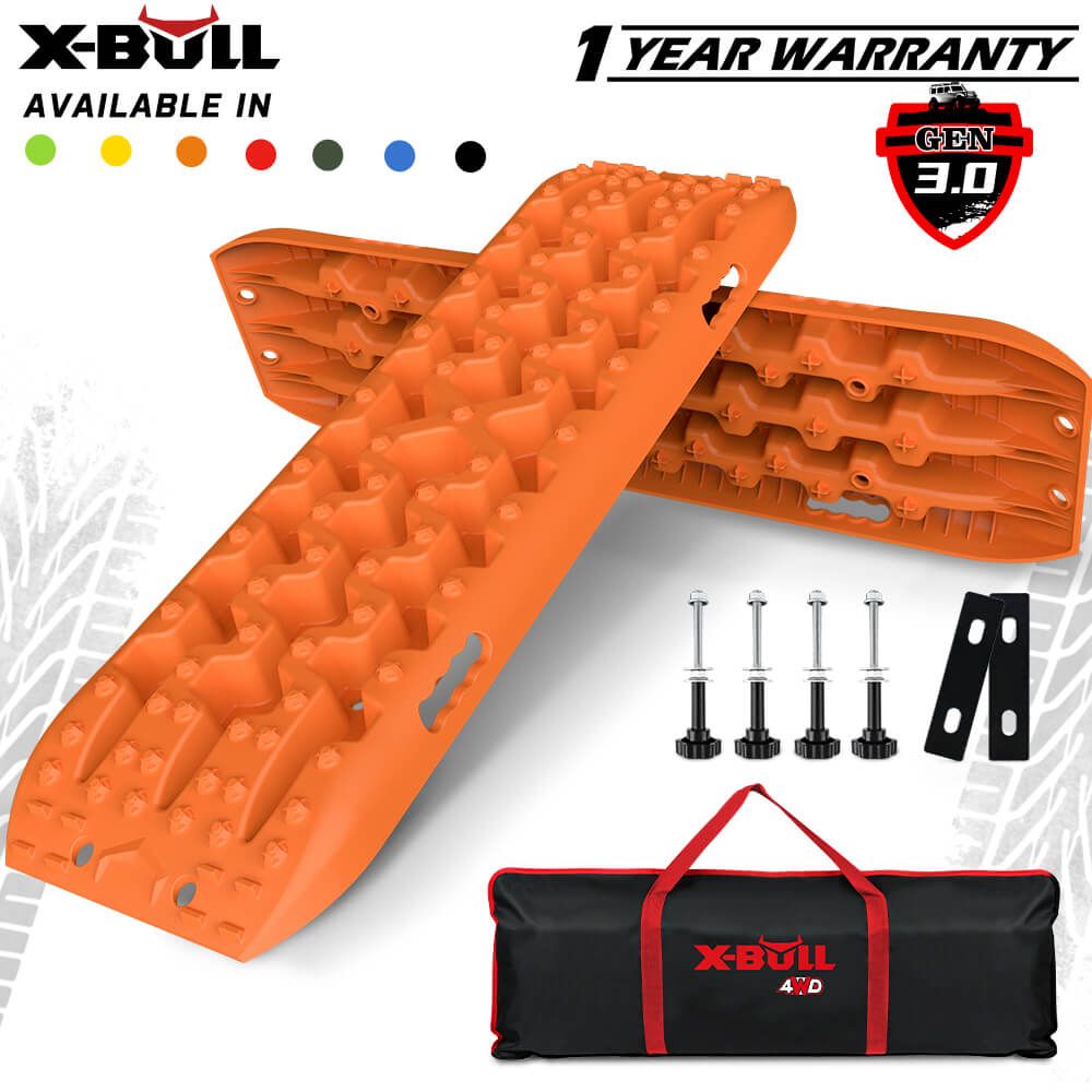 X-BULL Gen 3.0 Recovery Tracks Kit, 1 Pair with Carry Bag & Mounting Pins, Orange
