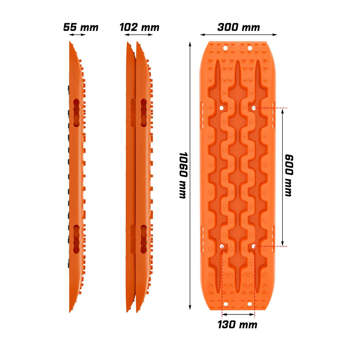 X-BULL Gen 3.0 Recovery Tracks Kit, 1 Pair with Carry Bag & Mounting Pins, Orange