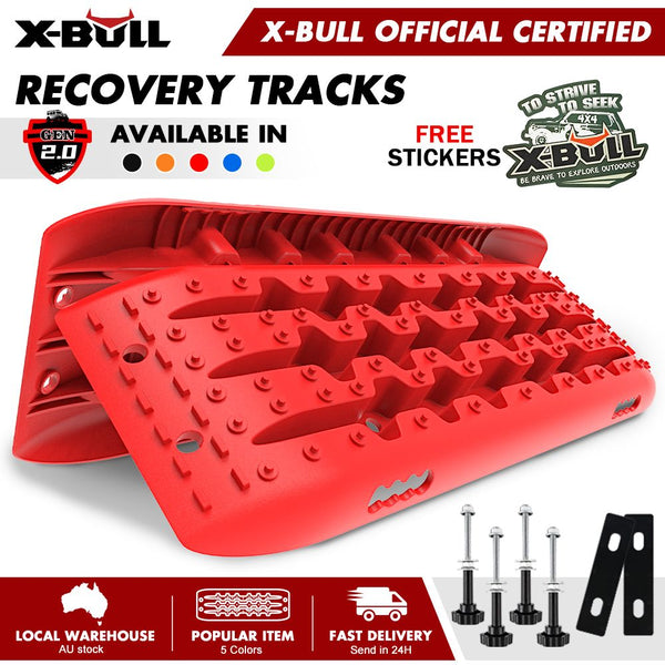 X-BULL Gen 2.0 Recovery Tracks, 1 Pair with Mounting Pins, Red