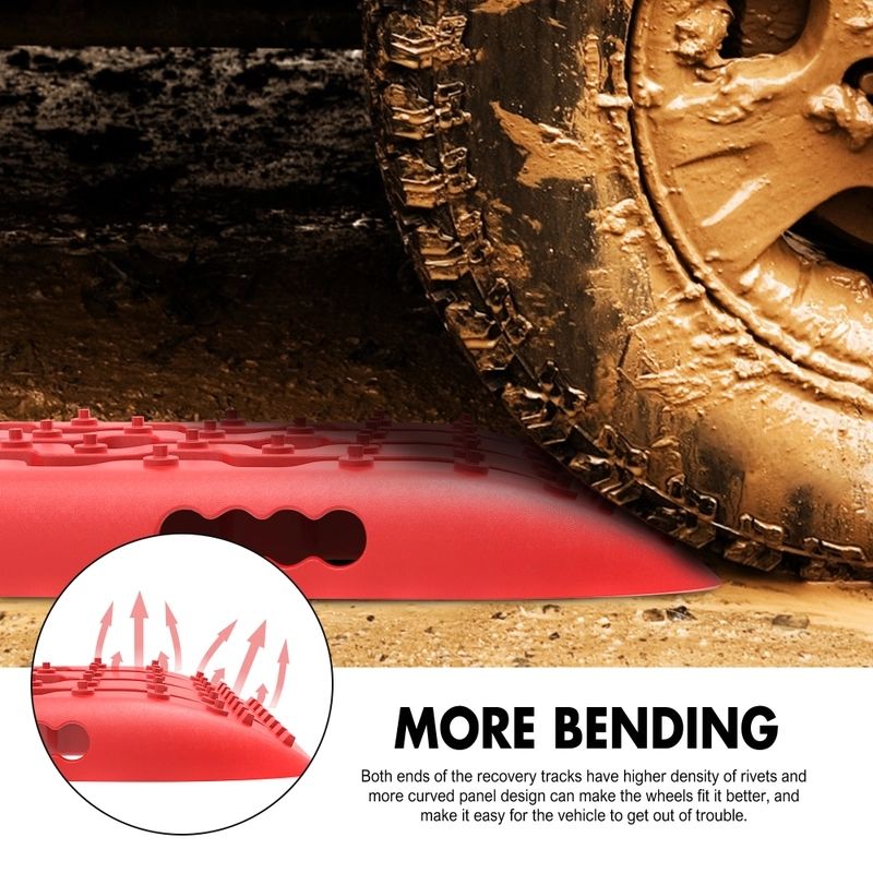 X-BULL Gen 2.0 Recovery Tracks, 1 Pair with Mounting Pins, Red