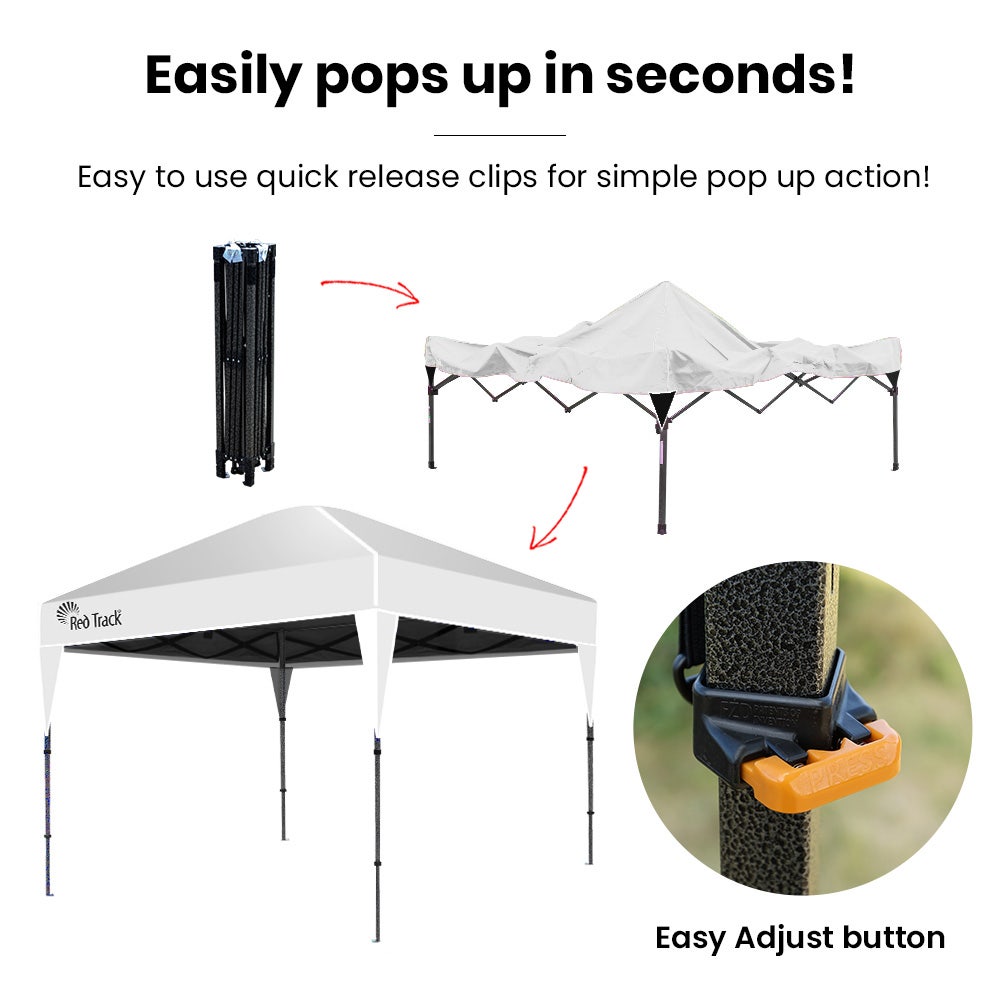 RED TRACK Ultra Compact Folding Gazebo, 3.6 x 2.2m, White