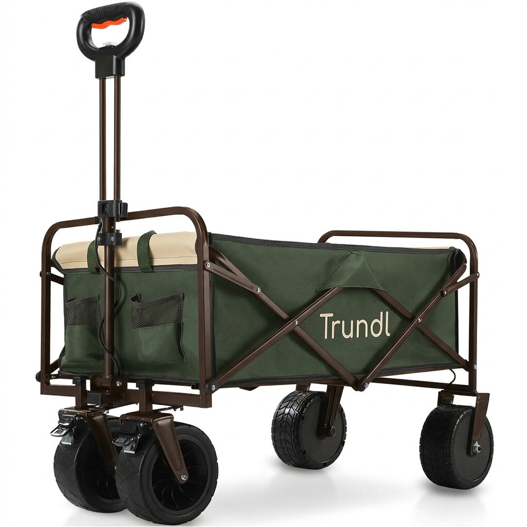 TRUNDL 106L Electric Folding Wagon, All-Terrain Wheels, Green