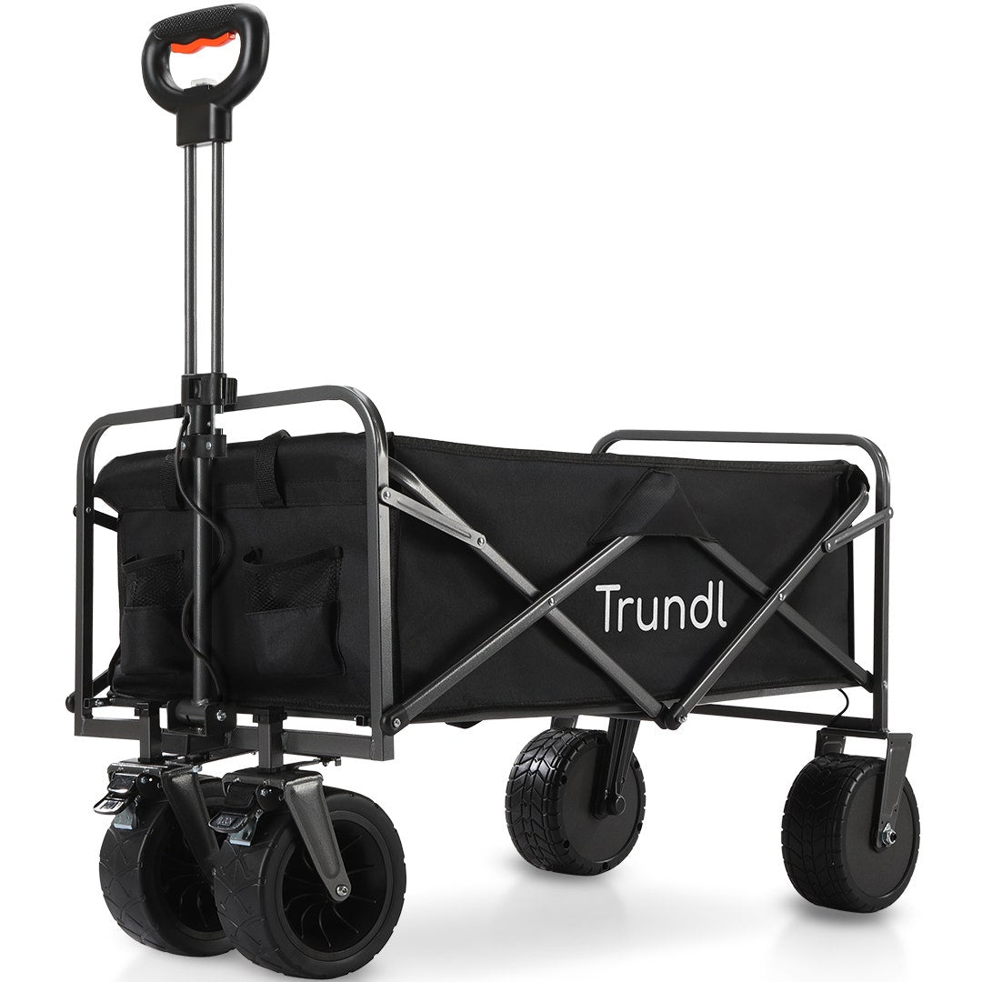 TRUNDL 106L Electric Folding Wagon, All-Terrain Wheels, Black