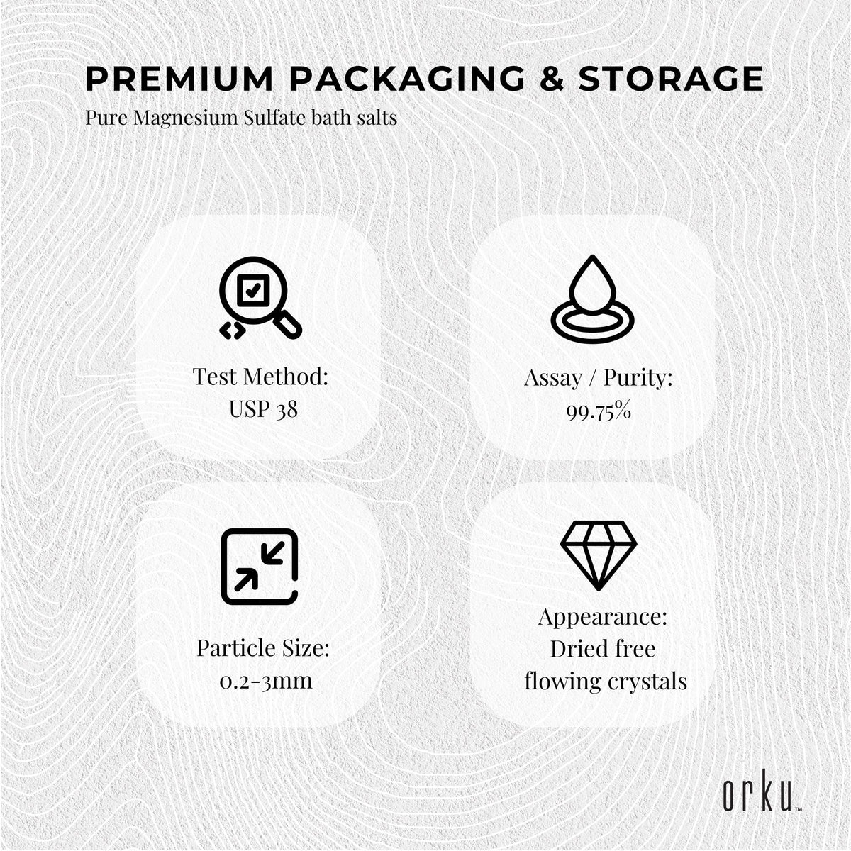 Orku Epsom Salt, Fine Crystals, Magnesium Sulphate Bath Salts, 5kg Bag