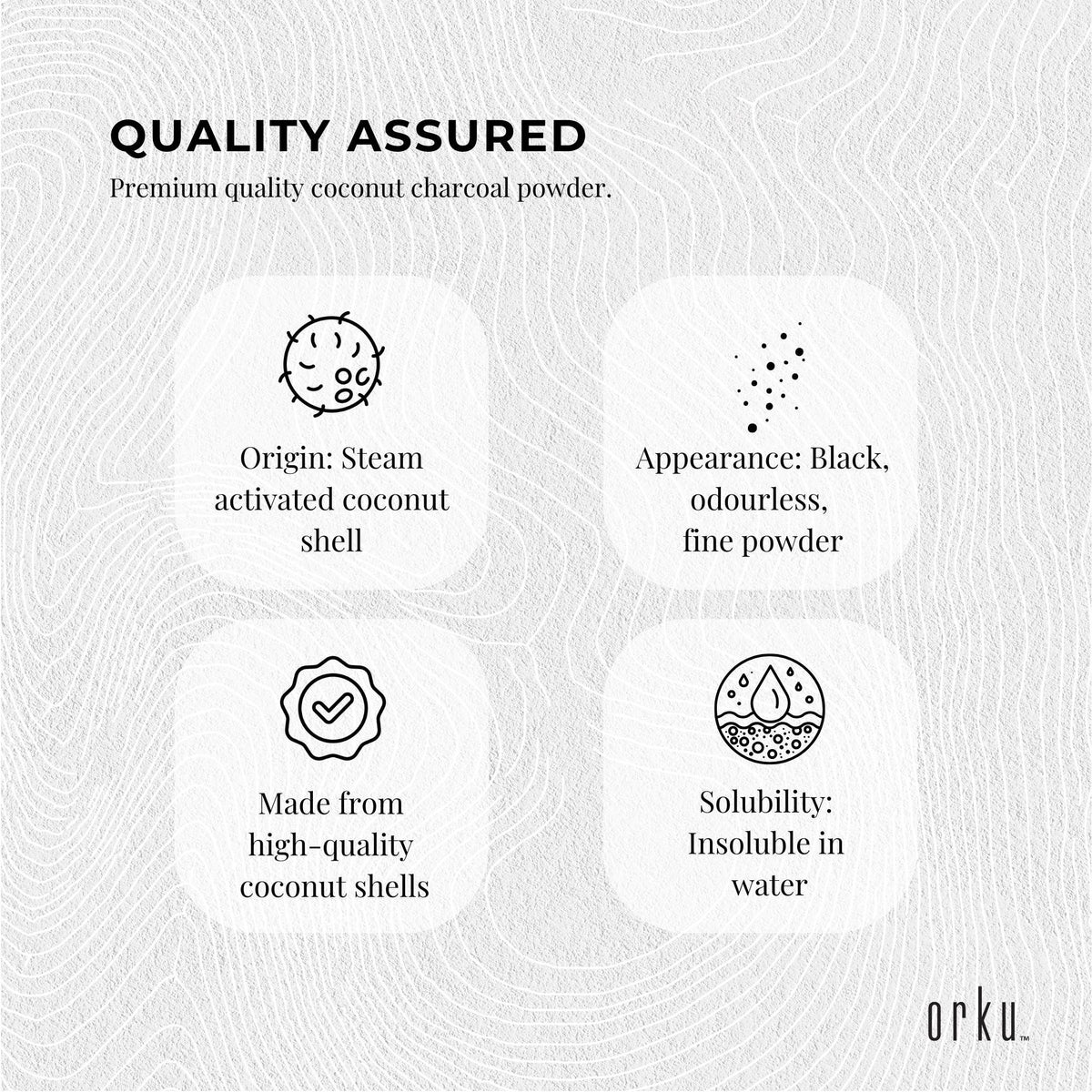 Orku Activated Charcoal Powder, Coconut Shell, 2kg