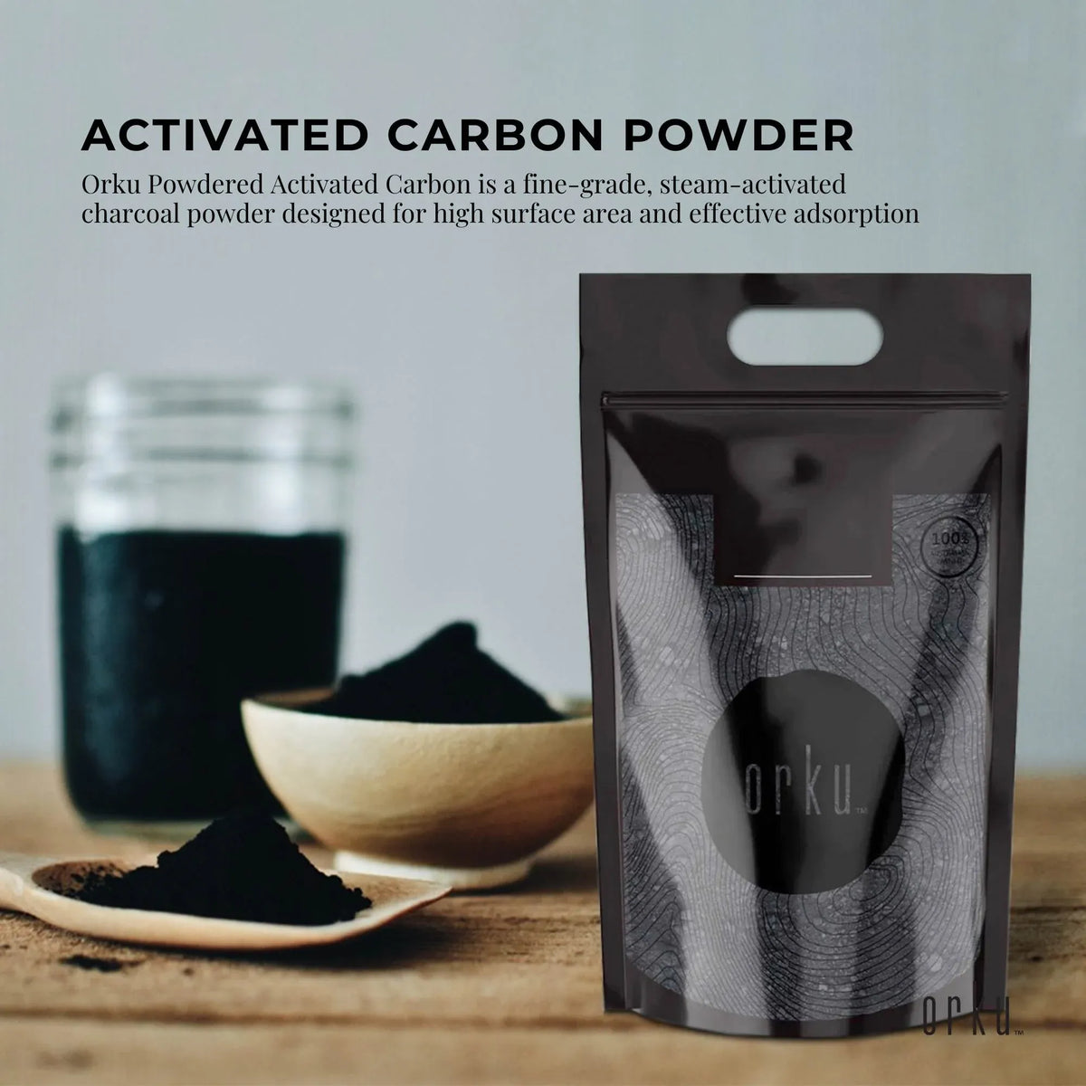 Orku Activated Charcoal Powder, Coconut Shell, 5kg