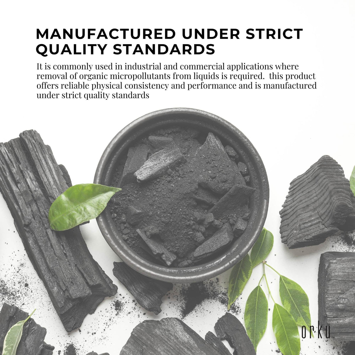 Orku Activated Charcoal Powder, Coconut Shell, 5kg