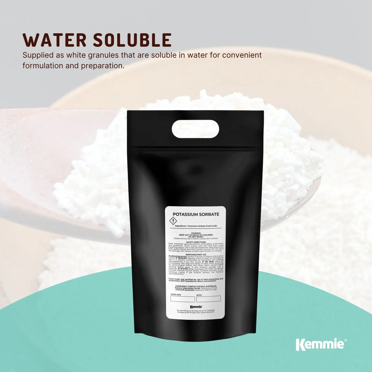 Kemmie Potassium Sorbate Granules, E202 Preservative, 20kg