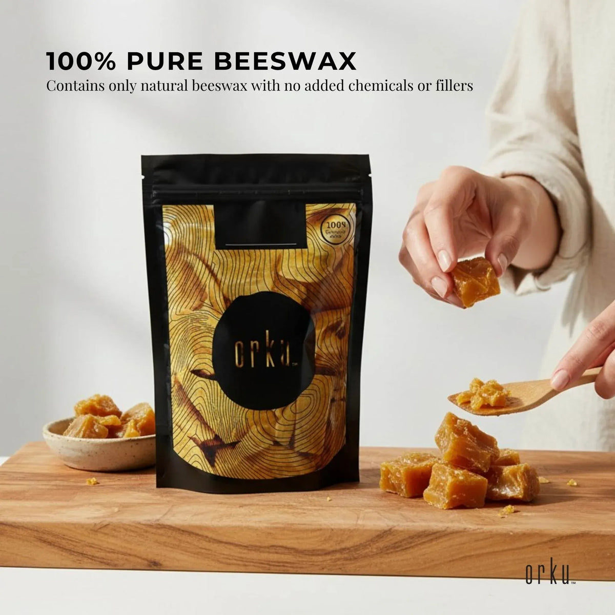 Orku Australian Beeswax Chunks, Raw Unrefined, 5kg