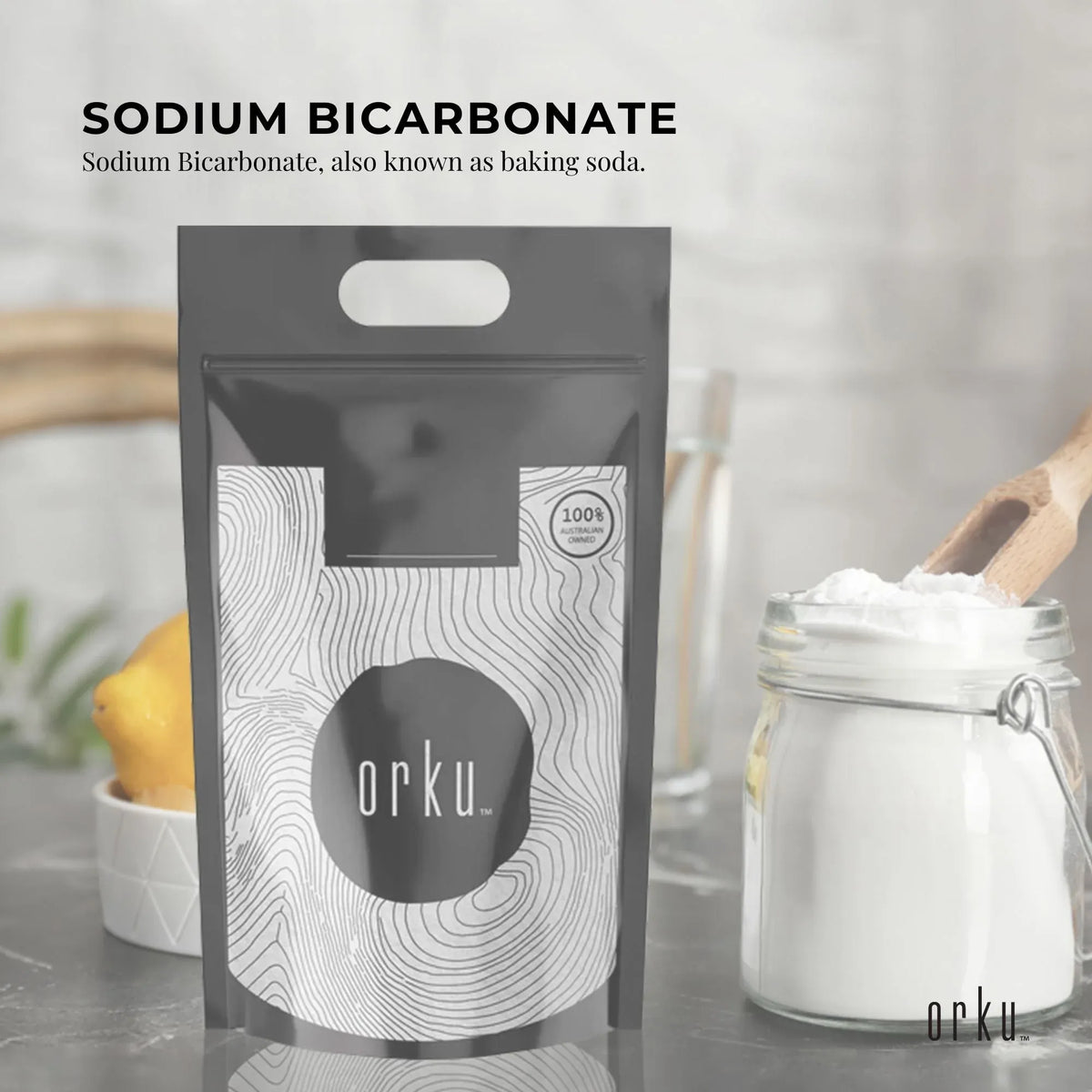 Orku Sodium Bicarbonate, Food Grade, Aluminium Free, 10kg Bag
