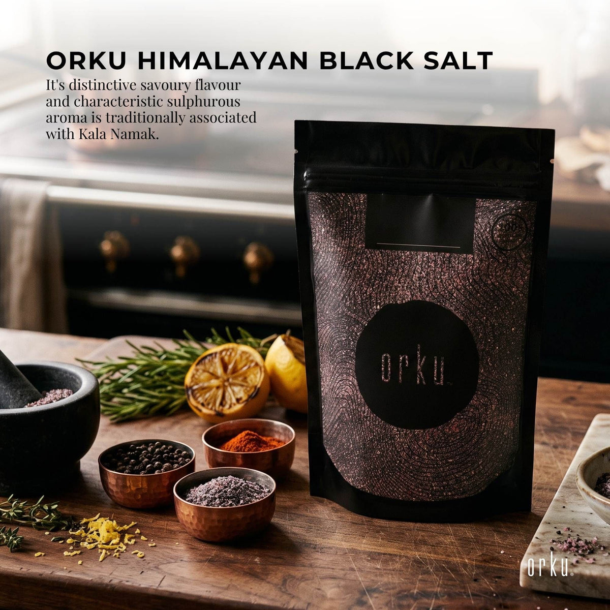 Orku Himalayan Black Salt (Kala Namak), Cooking Grade, 1kg