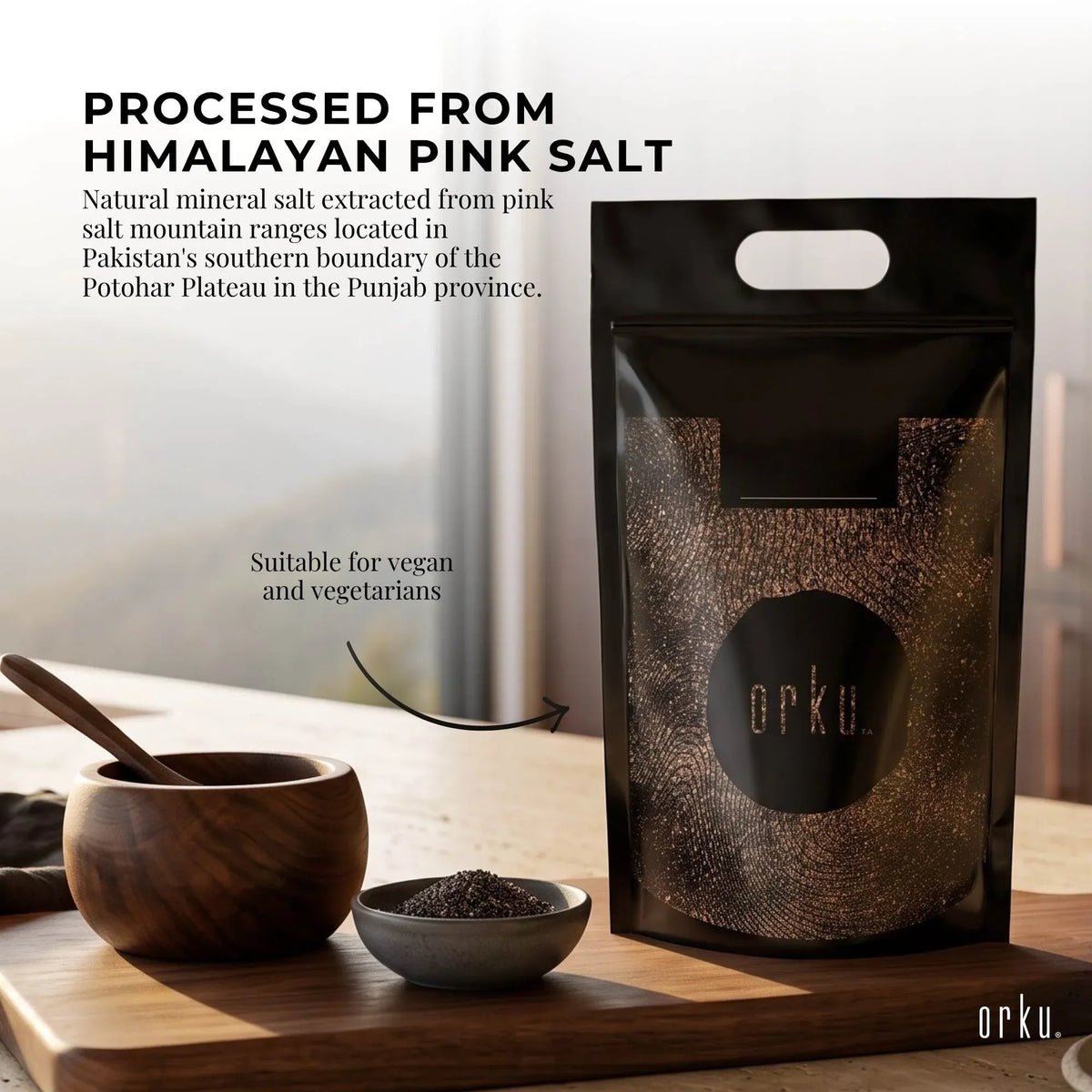 Orku Himalayan Black Salt (Kala Namak), Cooking Grade, 5kg